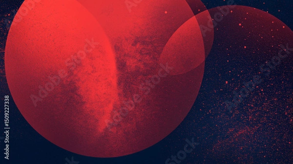 Fototapeta dark red circle patten black background, poster banner backdrop, power point background