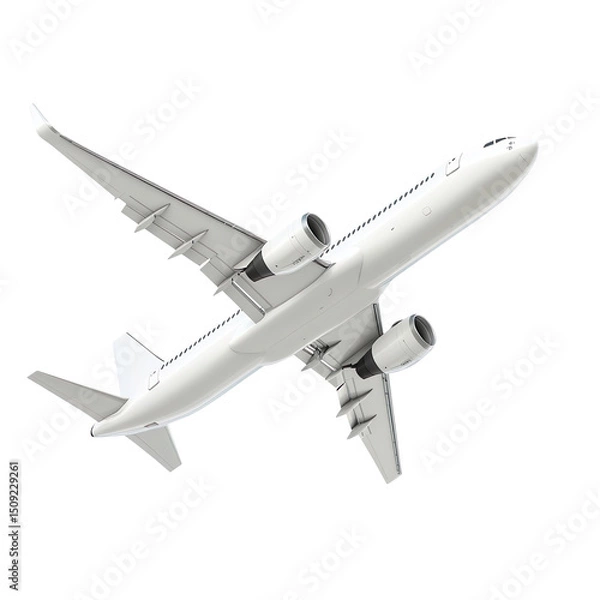 Obraz A white plane in the air isolated on transparent background