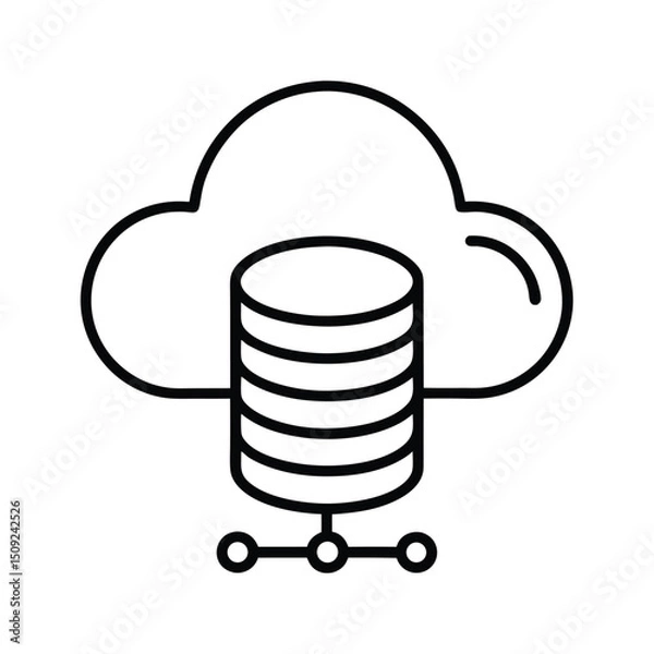Fototapeta Stylized Data Cloud Storage Icon