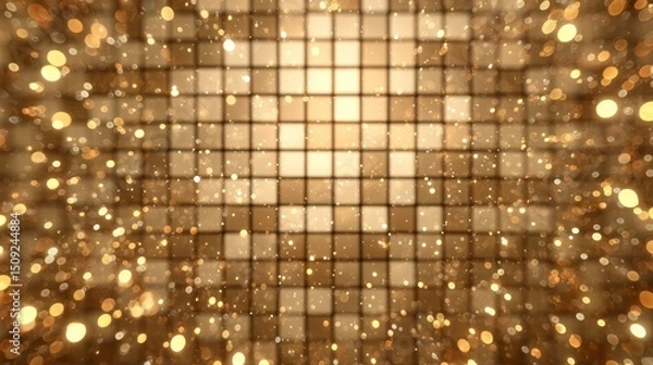 Fototapeta Golden Bokeh Background with Soft Focus Light and Ornate Sparkle Texture for Luxury and Elegant Design Elements.