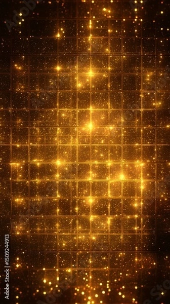 Fototapeta Golden Sparkle Dust Particles Floating in Air, Abstract Bokeh Background, Festive Celebration, Luxury, Magic, Cinematic Lighting.