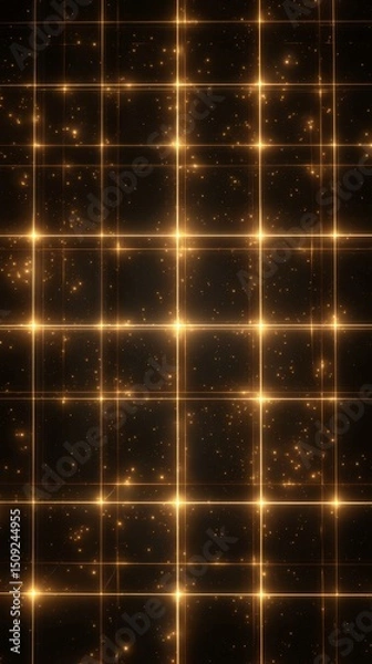 Fototapeta Abstract golden light streaks radiating from a central point, creating a dynamic and futuristic background for digital design and visual effects.