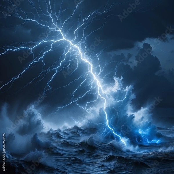 Fototapeta lightning in the sky