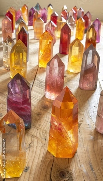 Fototapeta A city crafted from luminous crystals, radiating beauty and enchantment in every corner