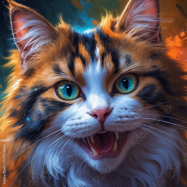 Fototapeta close up of a cat