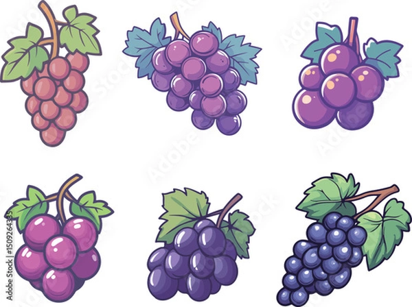 Obraz Cartoon grape fruit illustration material
