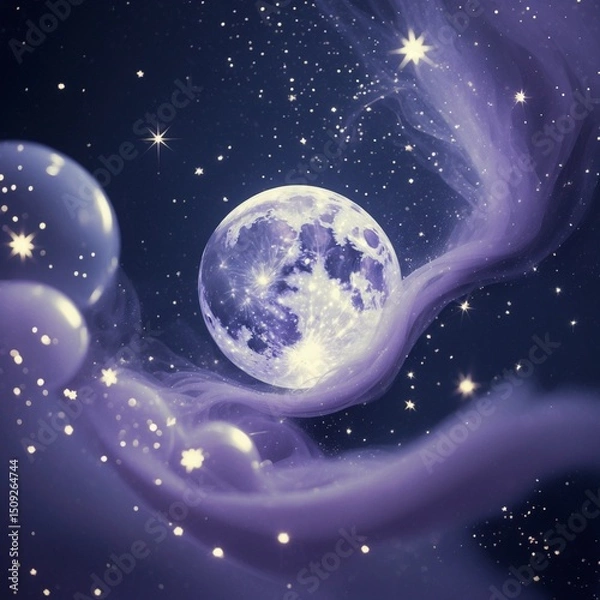 Obraz earth and moon