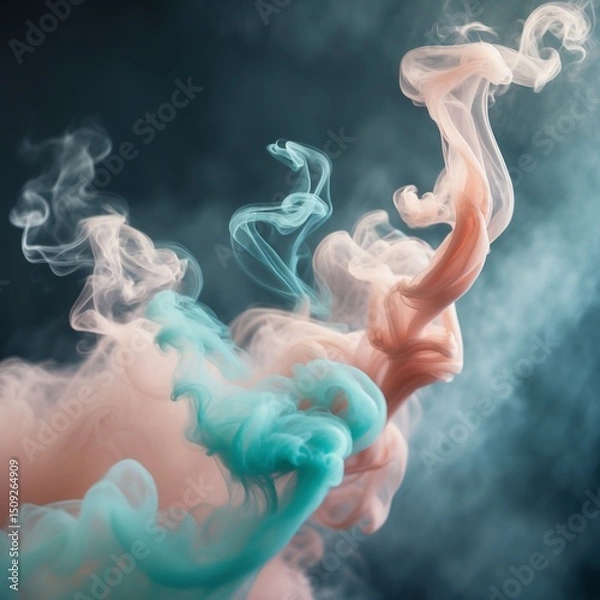 Fototapeta smoke on a white background