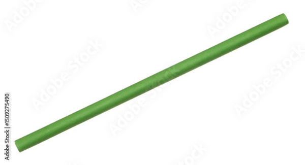 Obraz Close up green paper drinking straw isolated on white with clipping path, eco friendly	