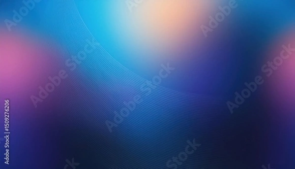 Fototapeta Blurred Blue Gradient Background with Noise Grain Texture