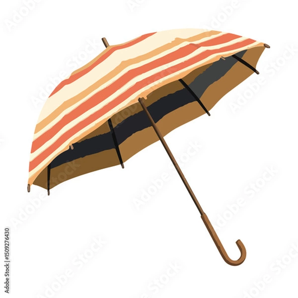 Obraz Striped Parasol or Umbrella Vector Icon for Professional Use