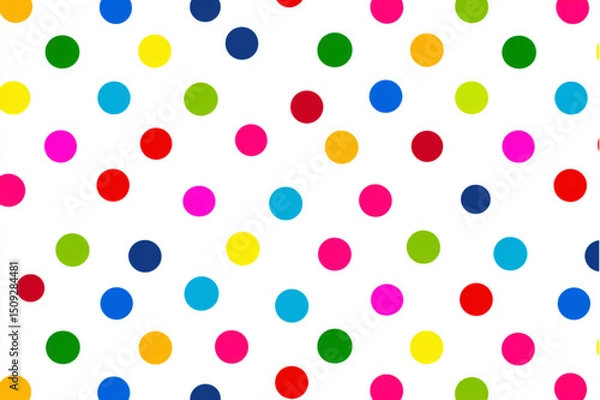Obraz A white background filled with a pattern of colorful circles scattered evenly across the entire surface