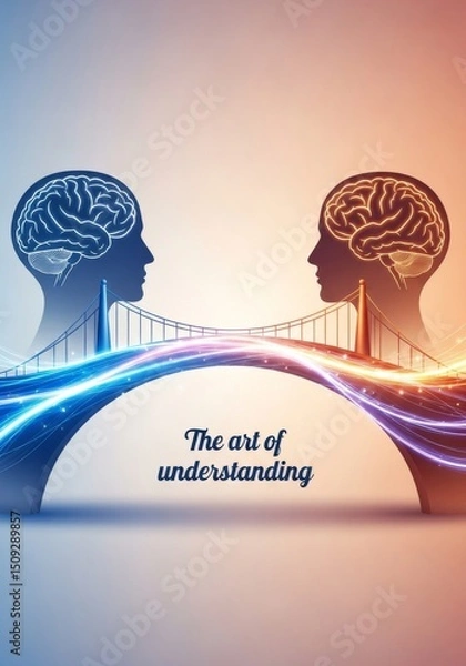 Obraz Bridging Minds: The Art of Cross-Cultural Understanding - Connecting minds, cultures, communication, translation, global understanding