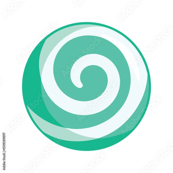 Obraz Green and White Mint Candy in Round Shape