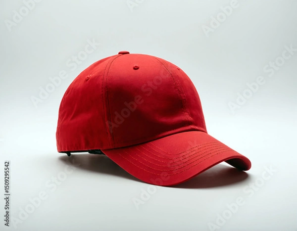 Fototapeta Red baseball cap on a white background.