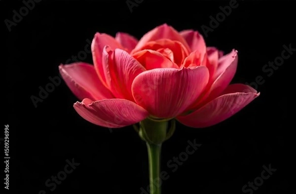 Obraz Pink flower on a black background