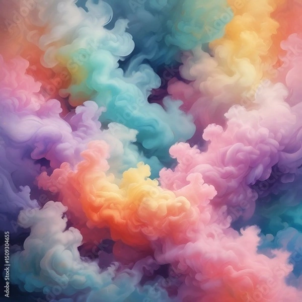 Fototapeta Abstract colorful clouds in rainbow style