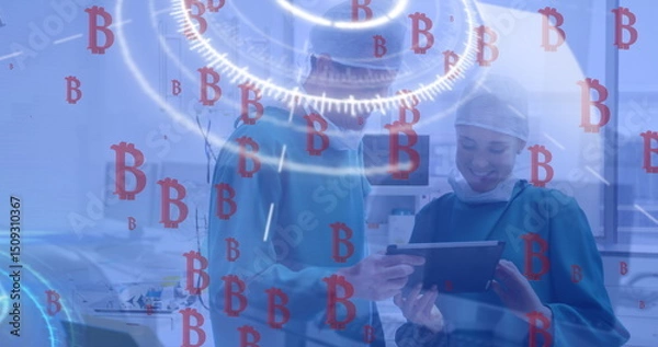 Obraz Image of data processing over stock market