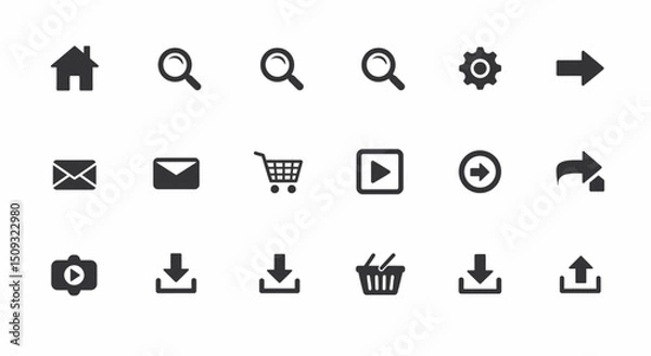Fototapeta Icon set Perfectly Designed Pictograms Web Icons
