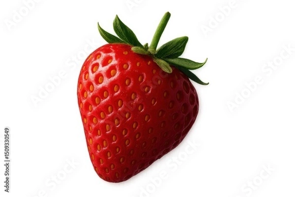Fototapeta Fresh, vibrant strawberry on a clean background, perfect for culinary, health, and wellness presentations and marketing materials.