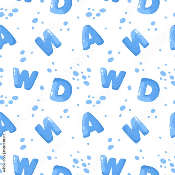 Obraz Seamless pattern with alphabet letters, children's print for fabric, packaging