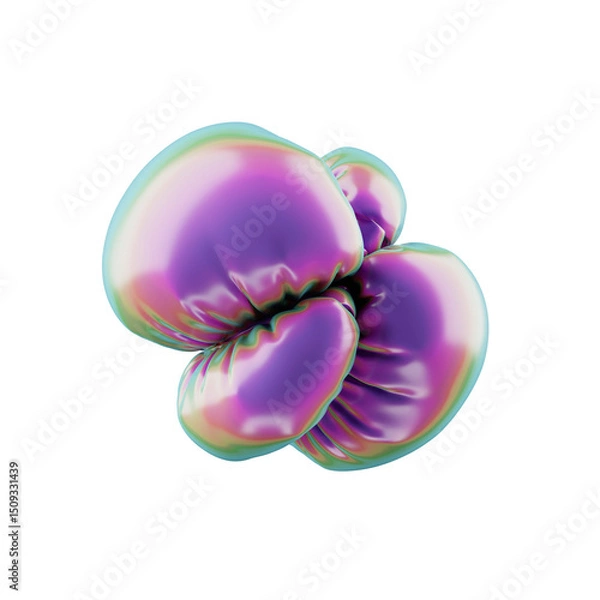 Fototapeta abstract iridescent 3d shape on transparent background