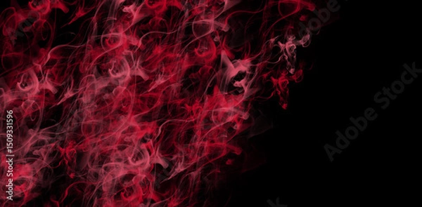 Fototapeta Exploding Red Smoke on Right Edge