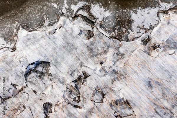 Obraz Beautiful natural landscapes from a drone. Frozen Lake Dabie in Poland.