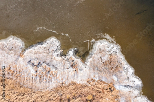 Obraz Beautiful natural landscapes from a drone. Frozen Lake Dabie in Poland.