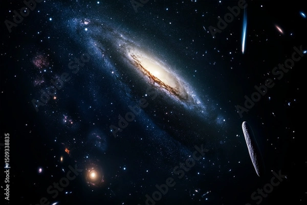 Fototapeta Galaxy in the cosmos, comets and nebulae
