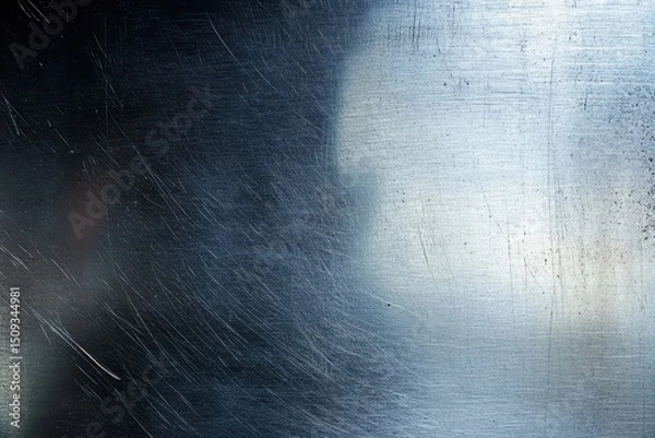 Fototapeta Horizontal texture of brushed steel plate