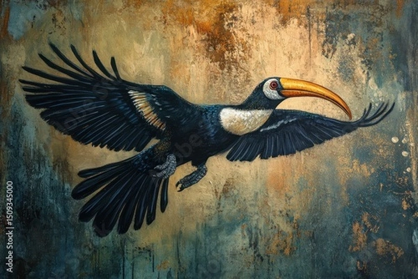 Fototapeta hornbill in flight