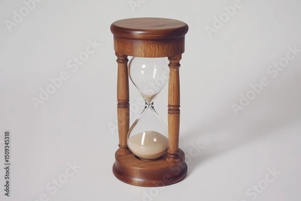 Fototapeta Hourglass symbolizing time constraints and urgency in business deadlines