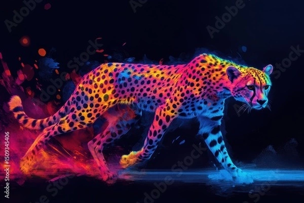 Fototapeta Hue separation active cheetah