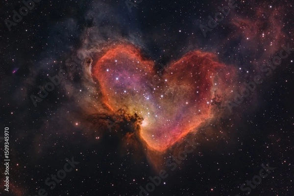 Fototapeta IC1805 Heart Nebula featuring a galaxy open and globular clusters stars and cosmic dust