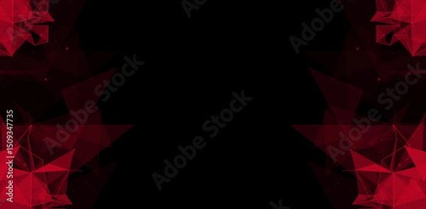 Fototapeta Triangular Red Abstract Shape Frame