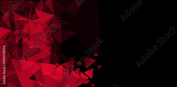 Fototapeta Polygonal Red Light Mesh Background