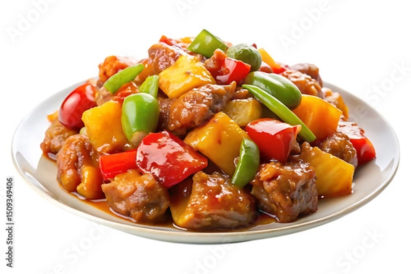 Obraz a plate of sweet and sour pork image isolated on transparent