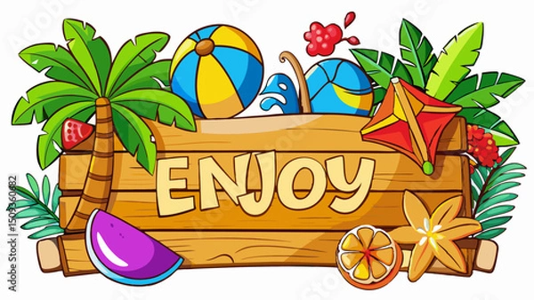 Fototapeta Summer Fun Enjoy the Vibes - Generated AI Artwork