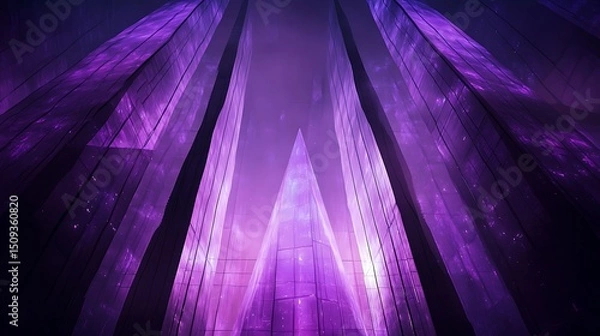 Fototapeta Architectural structural abstract background with modern geometry and minimal design 