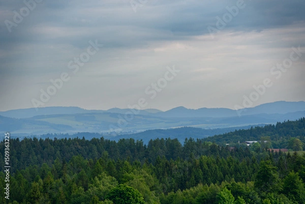 Obraz mountain landscape with clouds
