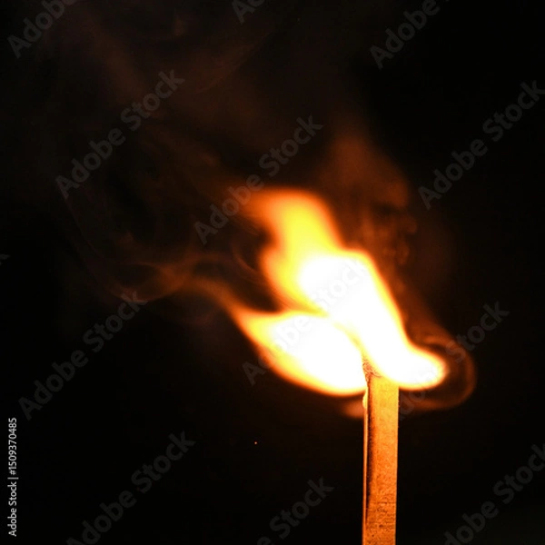 Fototapeta Flame close up on a match