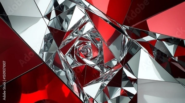 Fototapeta Architectural structural abstract background with modern geometry and minimal design 