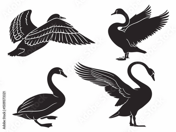 Fototapeta Generate30 Unique Swan Silhouette Illustrations T 3
