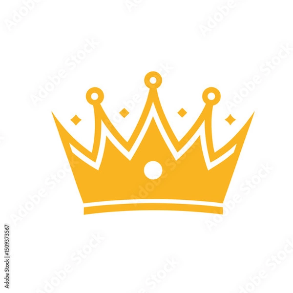 Obraz Golden royal crown isolated on white background representing luxury power and royalty