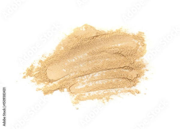 Obraz Maca powder isolated, dry Peruvian ginseng powder, ground ayak willku superfood, organic