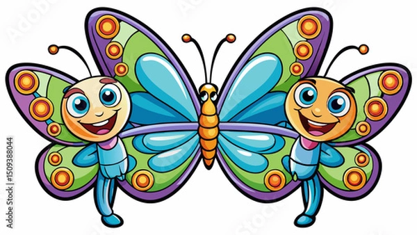 Fototapeta Vibrant Butterfly Duo A Generated AI Illustration