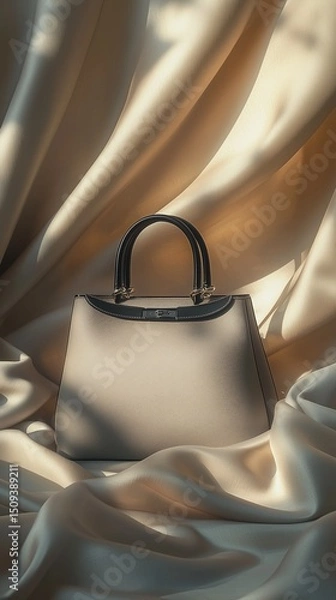 Fototapeta Elegant handbag display indoor studio product photography luxurious setting close-up fashion and style