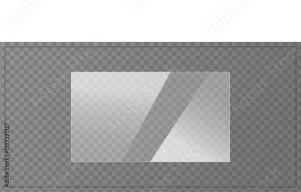 Fototapeta Realistic Transparent Glass Shape Overlay for UI, App, and Web Design - Vector Glass Effect PNG for Photoshop and Illustrator