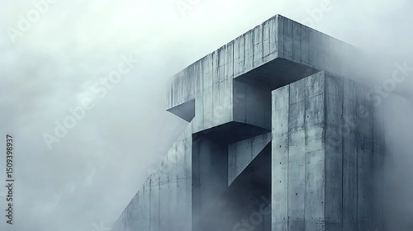 Fototapeta Architectural structural abstract background with modern geometry and minimal design 